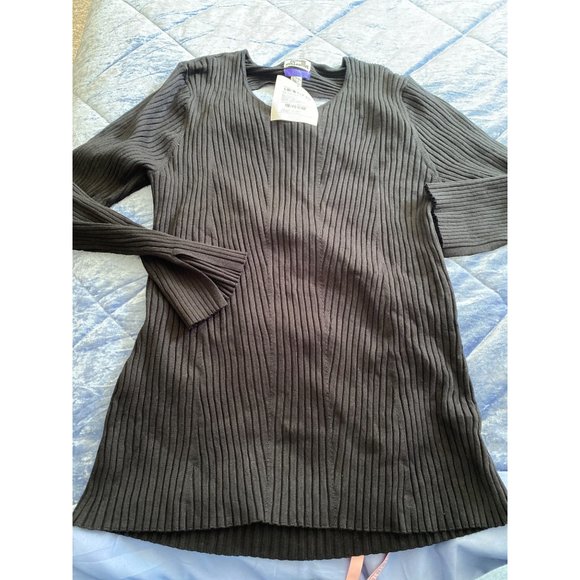 Women's Party Twisted Back Crewneck Pullover Sweater Future Collective Black 1X - Picture 5 of 10